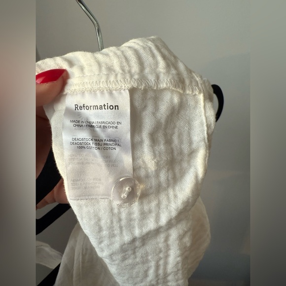 REFORMATION White Cropped Camisole Blouse Top Size 6 - Picture 10 of 14
